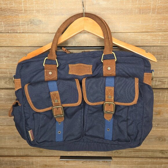 Field and Stream Canvas Leather Travel Laptop Messenger Work Briefcase Bag - Picture 1 of 11